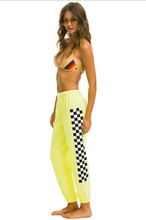 Load image into Gallery viewer, AVIATOR NATION CHECK LEG WOMENS SWEATPANTS - NEON YELLOW