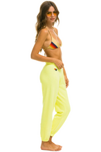 Load image into Gallery viewer, AVIATOR NATION CHECK LEG WOMENS SWEATPANTS - NEON YELLOW