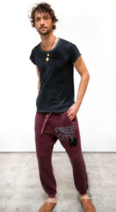 Free City SUPERFLUFF LUX VINTAGEBATH POCKET Unisex sweatpant - beet juice