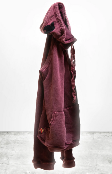 Free City SUPERFLUFF LUX VINTAGEBATH pullover hoodie - beet juice