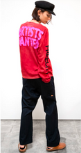 Load image into Gallery viewer, FREE CITY Artists Wanted Long Sleeve Tee in Artyard Red, Moon Dust and Superblack