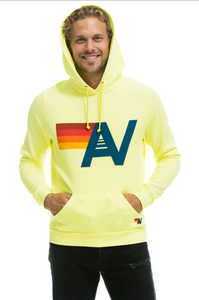 Aviator Nation LOGO PULLOVER UNISEX HOODIE - NEON YELLOW