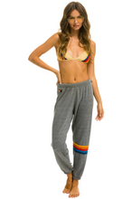 Load image into Gallery viewer, Aviator Nation RAINBOW STITCH WOMENS SWEATPANTS - HEATHER GREY 2