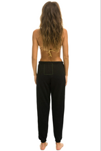 Load image into Gallery viewer, Aviator Nation WOMEN&#39;S LIGHT WEIGHT BOLT SWEATPANTS - BLACK // NEON PINK