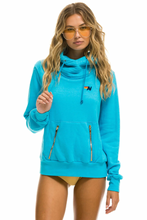 Load image into Gallery viewer, Aviator Nation NINJA PULLOVER UNISEX HOODIE - NEON BLUE