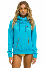 Load image into Gallery viewer, Aviator Nation NINJA PULLOVER UNISEX HOODIE - NEON BLUE