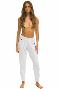 Aviator Nation WOMEN'S CHECK LEG SWEATPANTS - WHITE