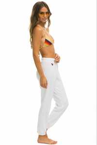 Aviator Nation WOMEN'S CHECK LEG SWEATPANTS - WHITE