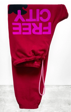 Load image into Gallery viewer, FREECITYlarge UNISEX sweatpant - artyardred/black