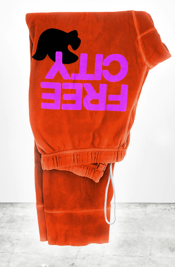 FREECITYlarge 3/4 sweats - orangefur