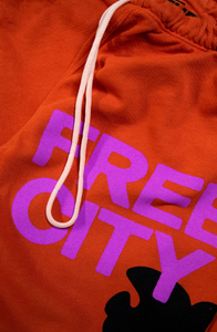 FREECITYlarge 3/4 sweats - orangefur