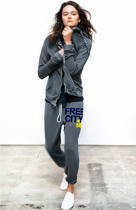 FREE CITY SUPERFLUFF LUX UNISEX zip hoodie - grey art