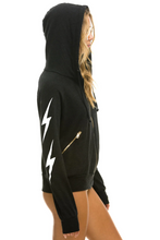 Load image into Gallery viewer, AVIATOR NATION BOLT 4 ZIP UNISEX HOODIE RELAXED WITH POCKETS - BLACK