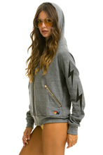 Load image into Gallery viewer, AVIATOR NATION BOLT 4 ZIP UNISEX HOODIE RELAXED WITH POCKETS - HEATHER GREY