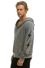 Load image into Gallery viewer, AVIATOR NATION BOLT 4 ZIP UNISEX HOODIE RELAXED WITH POCKETS - HEATHER GREY