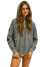 Load image into Gallery viewer, AVIATOR NATION BOLT 4 ZIP UNISEX HOODIE RELAXED WITH POCKETS - HEATHER GREY