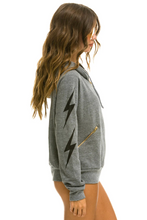 Load image into Gallery viewer, AVIATOR NATION BOLT 4 ZIP UNISEX HOODIE RELAXED WITH POCKETS - HEATHER GREY