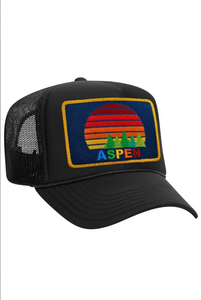 Aviator Nation Aspen Sunset Trucker Hat in Black