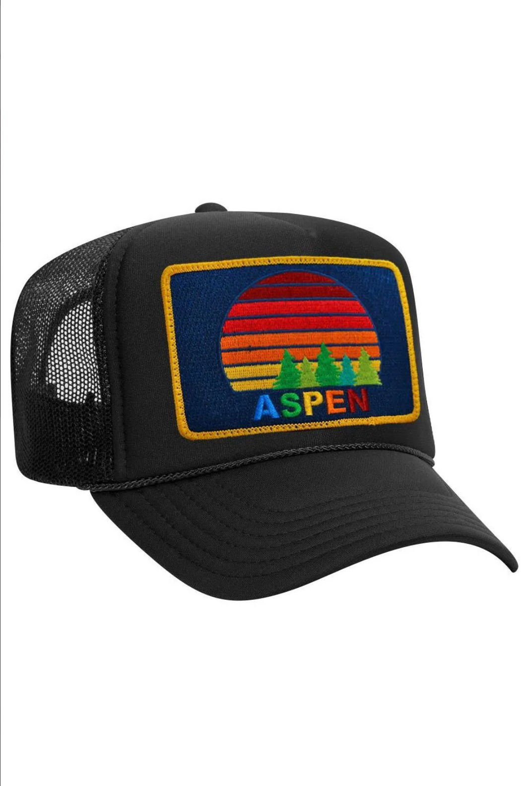 Aviator Nation Aspen Sunset Trucker Hat in Black
