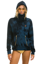 Load image into Gallery viewer, AVIATOR NATION UNISEX HAND DYED NINJA PULLOVER HOODIE - TIE DYE BLUE BLACK