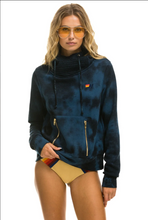Load image into Gallery viewer, AVIATOR NATION UNISEX HAND DYED NINJA PULLOVER HOODIE - TIE DYE BLUE BLACK