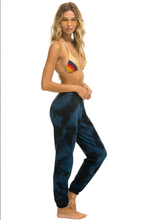 Load image into Gallery viewer, AVIATOR NATION HAND DYED SWEATPANTS - TIE DYE BLUE BLACK