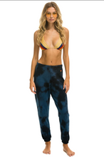 Load image into Gallery viewer, AVIATOR NATION HAND DYED SWEATPANTS - TIE DYE BLUE BLACK
