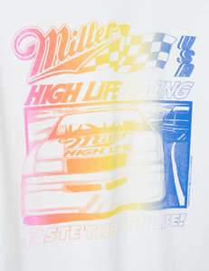 JUNK FOOD CLOTHING UNISEX MILLER HIGH LIFE RACING FLEA MARKET TEE