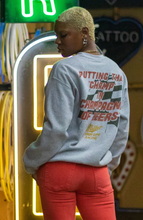 Load image into Gallery viewer, JUNK FOOD CLOTHING UNISEX MILLER HIGH LIFE CHAMP IN CHAMPAGNE FLEA MARKET FLEECE