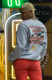 JUNK FOOD CLOTHING UNISEX MILLER HIGH LIFE CHAMP IN CHAMPAGNE FLEA MARKET FLEECE