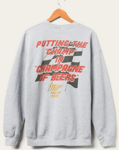 JUNK FOOD CLOTHING UNISEX MILLER HIGH LIFE CHAMP IN CHAMPAGNE FLEA MARKET FLEECE