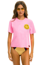Load image into Gallery viewer, AVIATOR NATION SMILEY 2 BOYFRIEND TEE - NEON PINK