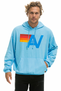 AVIATOR NATION LOGO UNISEX PULLOVER RELAXED HOODIE - SKY