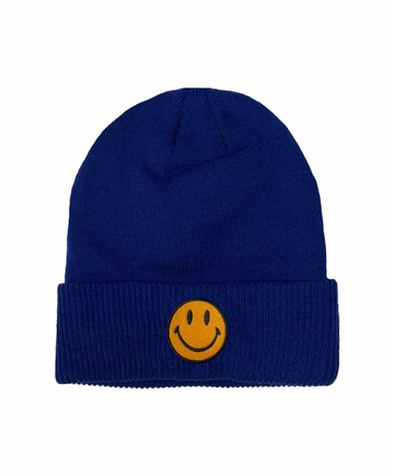 AVIATOR NATION SMILEY 2 FULL RIB BEANIE - ROYAL BLUE