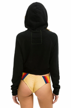 Load image into Gallery viewer, AVIATOR NATION SMILEY BOLT EYES CROPPED HOODIE - BLACK