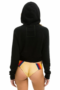 AVIATOR NATION SMILEY BOLT EYES CROPPED HOODIE - BLACK