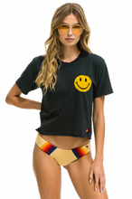 Load image into Gallery viewer, Aviator Nation Smiley Boyfriend Tee in Charcoal