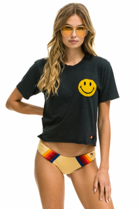 Aviator Nation Smiley Boyfriend Tee in Charcoal