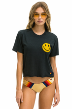 Load image into Gallery viewer, Aviator Nation Smiley Boyfriend Tee in Charcoal