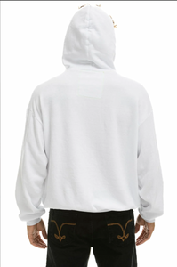 AVIATOR NATION LOGO UNISEX PULLOVER RELAXED HOODIE - WHITE
