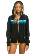 Load image into Gallery viewer, AVIATOR NATION 5 STRIPE UNISEX HOODIE - CHARCOAL // BLUE
