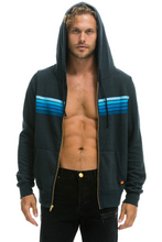 Load image into Gallery viewer, AVIATOR NATION 5 STRIPE UNISEX HOODIE - CHARCOAL // BLUE