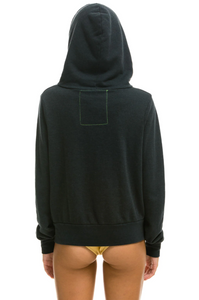 AVIATOR NATION 5 STRIPE UNISEX HOODIE - CHARCOAL // BLUE
