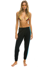 Load image into Gallery viewer, AVIATOR NATION 5 STRIPE WOMEN&#39;S SWEATPANTS - CHARCOAL // BLUE