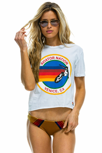 Aviator Nation Signature Boyfriend Tee in WHITE