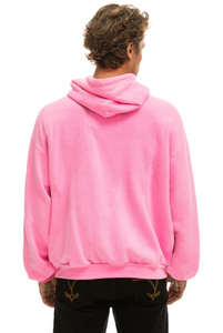 AVIATOR NATION LOGO PULLOVER RELAXED UNISEX  HOODIE - NEON PINK