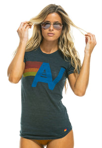 Aviator Nation Logo Crew Tee Shirt in Heather Grey
