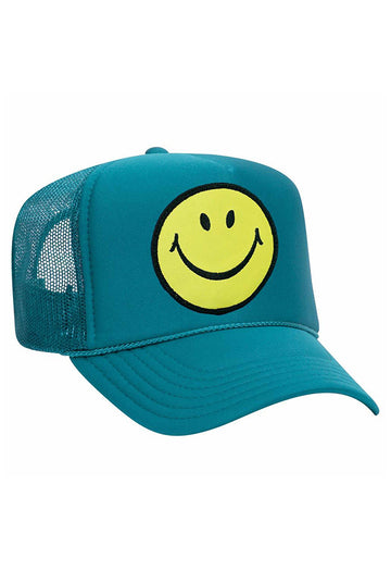 Aviator Nation Smiley Vintage Trucker Hat in Red