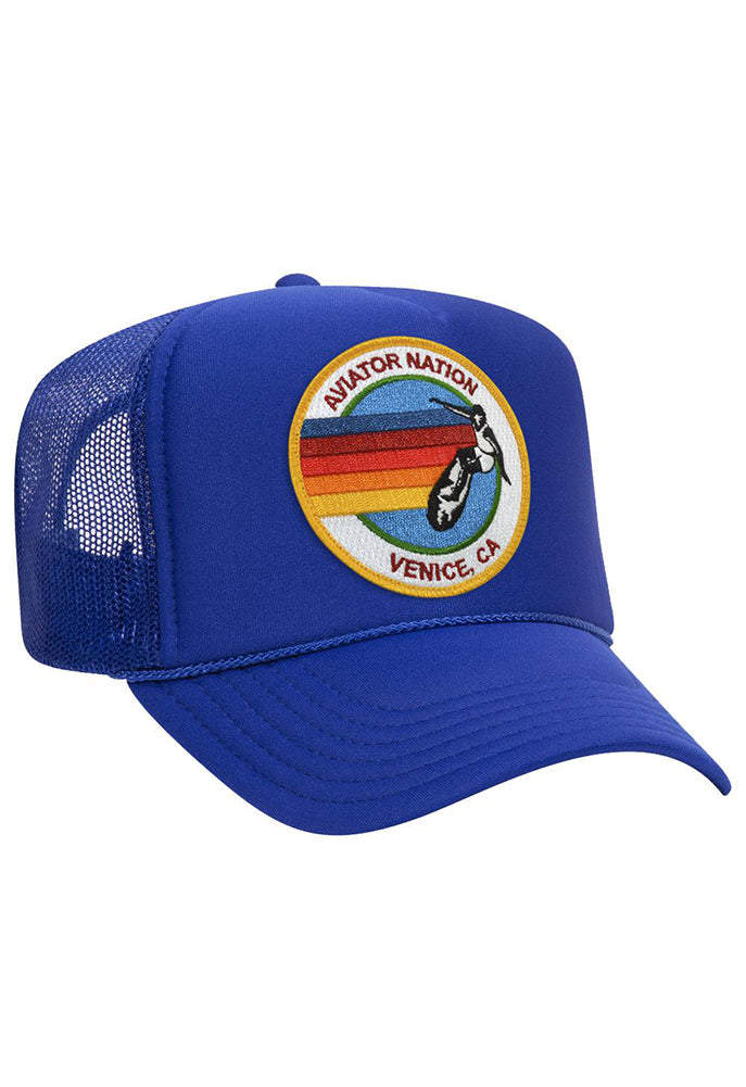 Aviator Nation Signature Vintage Low Rise Trucker Hat in Royal Blue