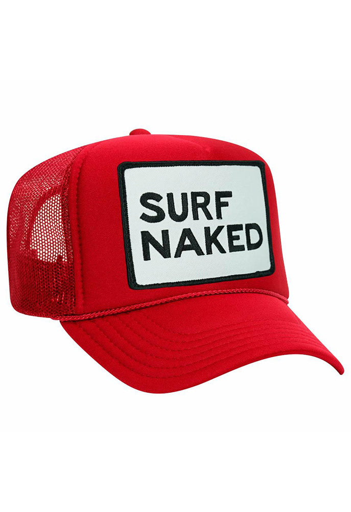Aviator Nation Surf Naked Vintage Low Rise Trucker Hat in Red